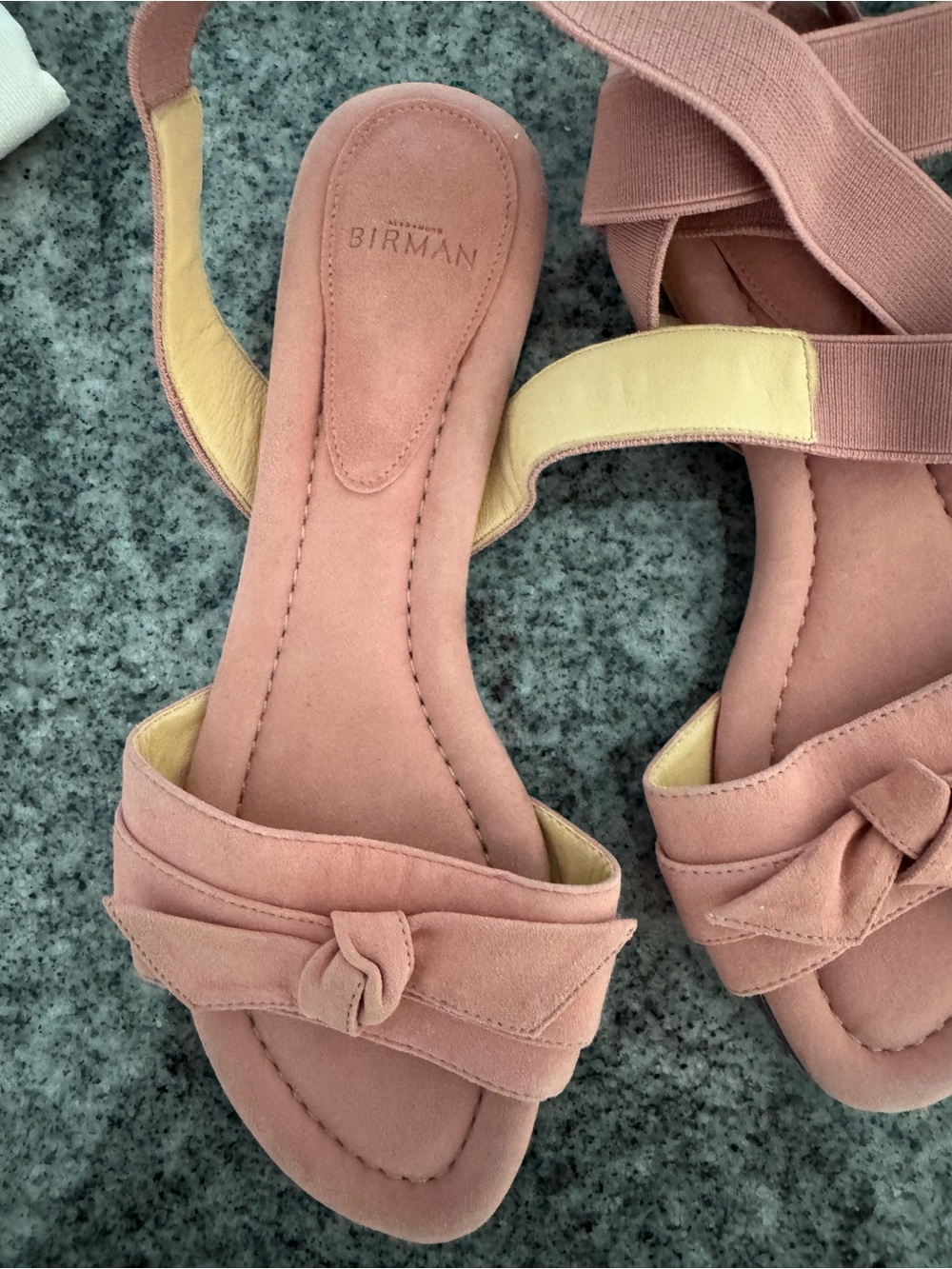 Alexandre Birman Blush Suede Knot Sandals